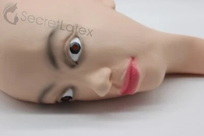 LATEX FEMALE MASK FANCY CROSS DRESS TRANSGENDER RUBBER DOLL TRANS LADY DRAG ZIP - Image 1 of 4