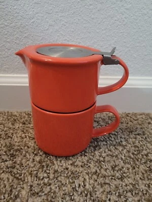 Taza de té apilable TEAVANA For Life taza infusor té naranja/rojo para uno Foto 1 de 4