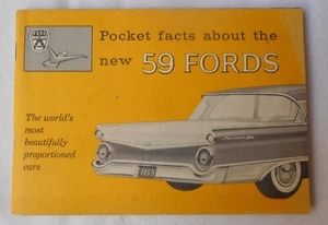 1959 FORD CAR POCKET FACTS DEALER BOOK ALL MODELS ORIGINAL - Picture 1 of 5
