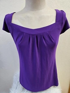 SIZE L WRAPPER Purple Short Sleeve Blouse INVPV812 - Picture 1 of 4