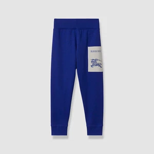 Burberry Kid's Boy's Blue Sidney Cotton Jogger Pants Size 8Y - Picture 1 of 3