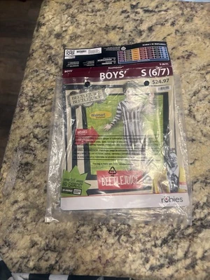 Boys Beetlejuice Costume - Sz S (6/7) - New In Package One Piece Jumpsuit - Image 1 of 4