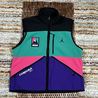 Nike Jordan Mountainside PolarTec Utility Vest Color Block Green Black Large L - Image 1 of 3