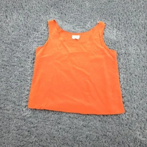 Doncaster Silks Tank Top Womens Medium Orange 100% Silk Sleeveless Blouse M - Picture 1 of 9