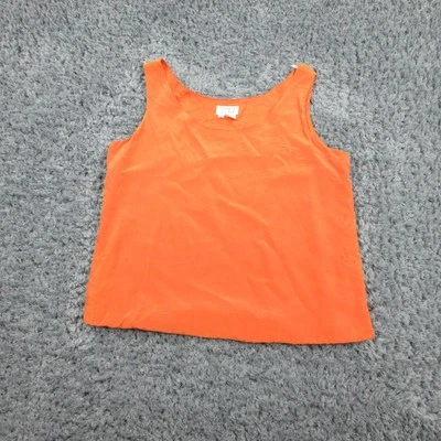 Blusa sin mangas Doncaster Silks naranja mediana 100 % seda M Foto 1 de 4