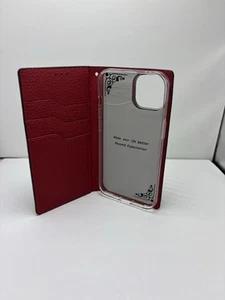 Wallet Case kompatibel mit iPhone 14 schwarz/rot stoßfest - Bild 1 von 4