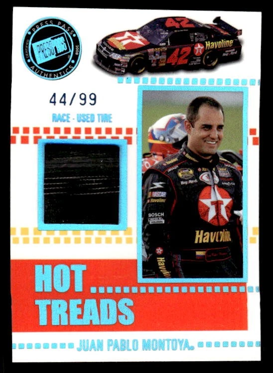 Juan Pablo Montoya 2008 Press Pass Eclipse Hot Treads Tire Blue #/99 #HT 2 ESE - Image 1 of 2