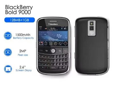 Unlocked Original Blackberry Bold 9000 Black Mobile Phone GPS WIFI 3G Cell Phone - Image 1 of 4