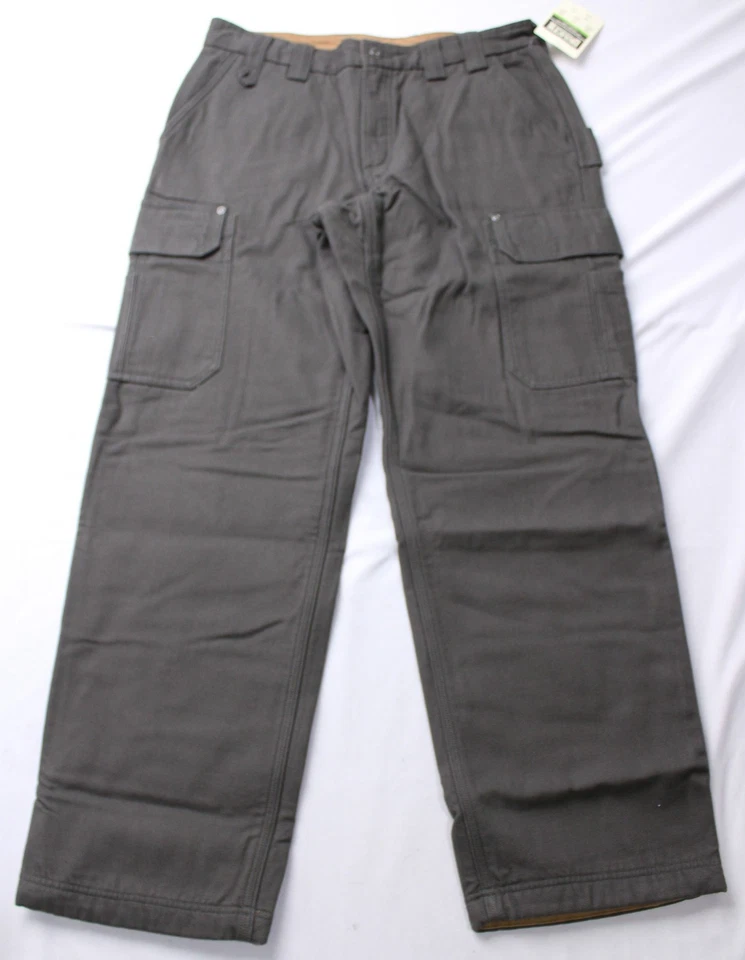Duluth Trading Fleece Lined Fire Hose 34513 Relaxed Cargo Work Pants Mens 34x30