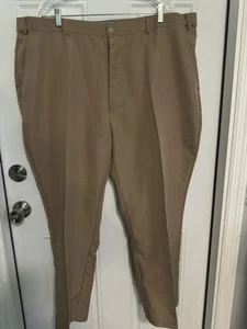 Haband Fit Forever Mens Beige Khaki Elastic In Waist Dress Pants Sz 46X29 - Picture 1 of 8