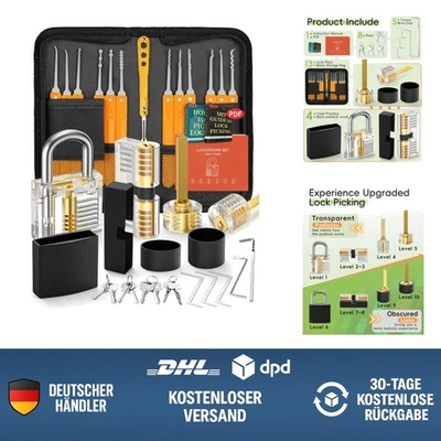 Lockpicking Set 36+4 Teile Profi-Tools Transparent Schlosstraining Anfänger - Bild 1 von 4