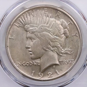 1921 Peace Silver Dollar., 'Semi Key Date'., PCGS AU-58., STORE #GDR040 - Picture 1 of 3