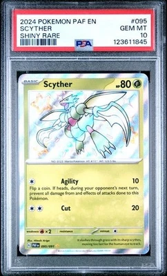 PSA 10 SCYTHER 095/091 - SCARLET & VIOLET PALDEAN FATES SHINY RARE - GEM MINT - Image 1 of 2