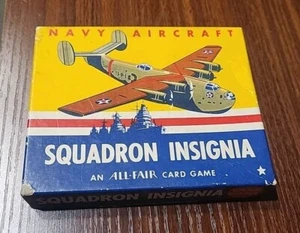 Vtg Squadron Insignia Playing Cards Game  WWII Era RARE  - Picture 1 of 13