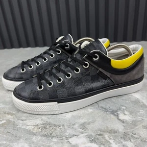 Louis Vuitton Twister Trainers Gray Damier Suede Canvas Leather 7 LV 8 US 41 EU - Picture 1 of 24