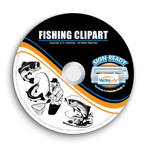 PLOTTER DE VINILO CLIP ART CLIPART PESCA-VECTOR CLIP ART + CAMISETA CD GRÁFICOS - Imagen 1 de 7