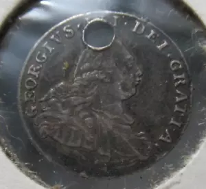 Great Britain 1800 2D Two Pence George III Nice About UNC. Silver Coin, Holed - Picture 1 of 4