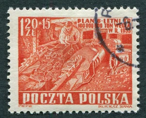 POLAND 1952 1z20+15g red-orange SG724 used FG Six Year Plan (Mining) #C02 - Picture 1 of 1