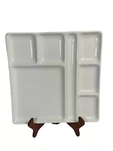 Crate & Barrel Square White Fondue Sushi Plate Dish 9” Lot Set Of 2 EUC - Picture 1 of 3