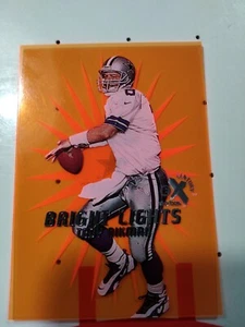 1999 E-X Century Bright Lights ORANGE TROY AIKMAN #7 Insert SSP Skybox HOF - Picture 1 of 8