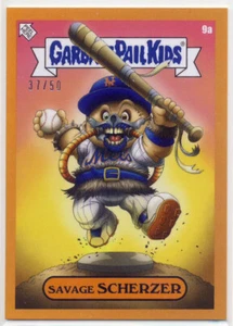 2022 Topps Garbage Pail Kids GPK X MLB PARDEE Orange Variant 9a Scherzer 37/50 - Imagen 1 de 2