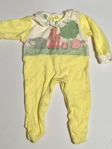 Vintage Carters Size Small Yellow Farm Animal Sleeper - Picture 1 of 7