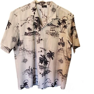 Royal Creations Hawaii Button Up Hawaiian Islands Short Sleeve V Neck - Picture 1 of 6