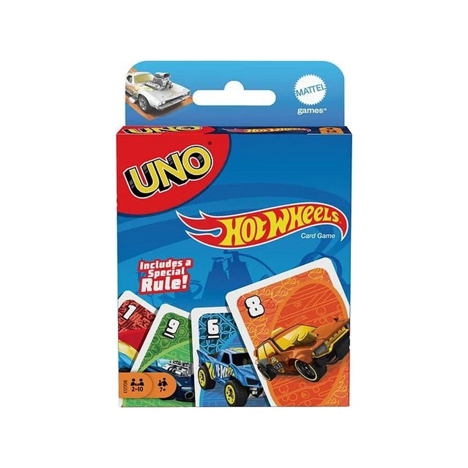 Juego de Cartas Edición Hot Wheels UNO para Niños Adolescentes y Adultos 2-10 Jugadores Foto 1 de 4