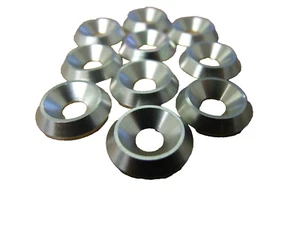 Kart Set of 10 x M6 Silver Alloy CSK Washers / Tray Washers - The Best Quality - Picture 1 of 1