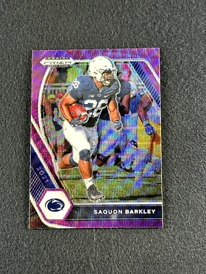 2021 Panini Prizm Draft Picks SAQUON BARKLEY Purple Wave Prizm #88 NY Giants - Image 1 of 2