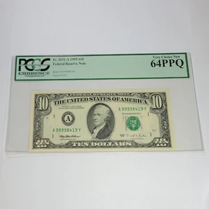 1995 PCGS Currency UNC 64 PPQ - Federal Reserve $10 Ten Dollar US Note #54795F - Picture 1 of 3