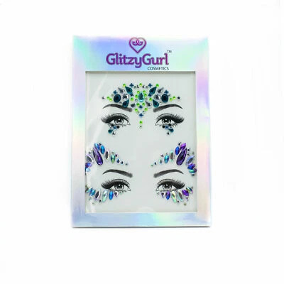 GlitzyGurl Face Gems Self Adhesive Glitter Jewel Tattoo Sticker Festival 6 Pack