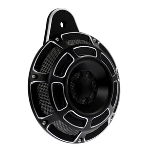 Schwarz CNC 110dB Hupe Lautsprecher Für Harley Big Twin Touring Street Glide 91+ - Bild 1 von 1