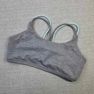 IVIVVA Vitality Lululemon Girl’s size 8 Sports Bra Strappy Gray Teal - Picture 1 of 5