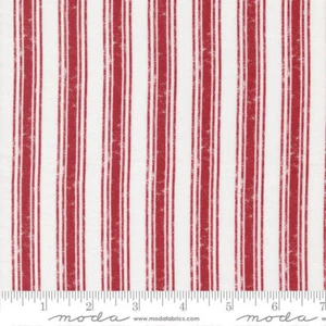 Moda Fabric - Old Glory Rural Stripes Red 5205 11 - Sold by 1/2 Yard Increments, - Picture 1 of 1