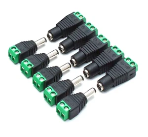 10 x 12V DC CCTV hembra macho conector de alimentación adaptador enchufe conector cable Reino Unido - Imagen 1 de 9