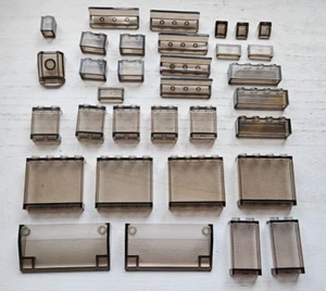 Lego 33 Stck. Lot Trans schwarz braun Stck. ~ Platten Windschutzscheibe Steine Fliesen - Bild 1 von 1