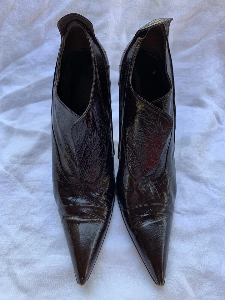 Gianni Barbato 皮革尖头靴/踝靴/意大利皮革/高跟鞋 — 第 1/4 张图片