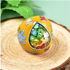 Multi Colour Murano Style Glass Enamelled Ring in Stainless Steel Flower Design