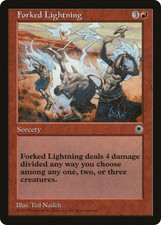 FORKED LIGHTNING ~mtg NM Portal Rare x1