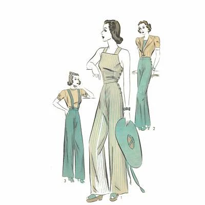 30s Pattern – Slacks or Overalls, Suspenders & Jacket - Bust=36” (91.4cm) - Image 1 of 3
