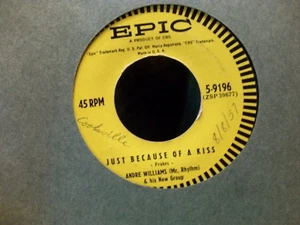 ANDRE WILLIAMS Bacon Fat/Just Because Of A Kiss EPIC 9196 Blues 45 - VG+ * - Imagen 1 de 1