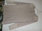 All At Once Brand Sweater Knit Shirt Womens SZ 1X lg Sleeve back zip taupe/white