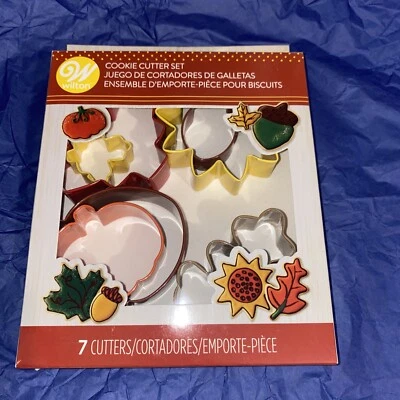 Набор из 7 резаков для печенья Wilton осень осень осень день благодарения листья желудь подсолнечник - Изображение 1 из 2
