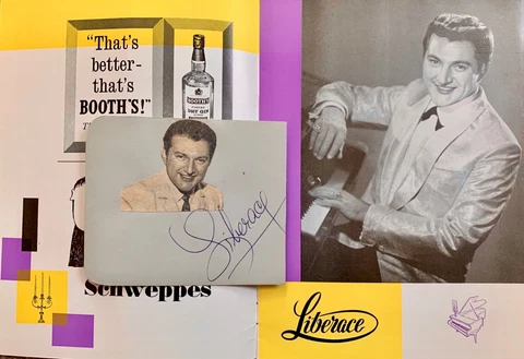 LIBERACE CLEAR AUTOGRAPH & PALLADIUM PROGRAMME REVERSE SIGNED BY JOHNNIE RAY Cover