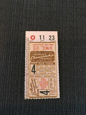 Boleto Stan Musial Only Ws HR 1944 Serie Mundial Cardenales de San Luis Browns Foto 1 de 2