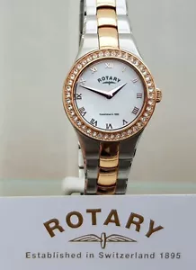 Nuevo Reloj ROTATIVO Damas 2 Tonos Enchapado en Oro Rosa, ¡Piedras Preciosas ¡REGALO PARA ELLA! Precio de venta sugerido por el fabricante £189 - Imagen 1 de 12