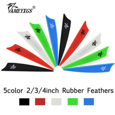 50pcs 2" 3" 4" Rubber Vanes Arrow Feather Shield DIY Shaft Fletching Bow Hunting - Image 1 of 4