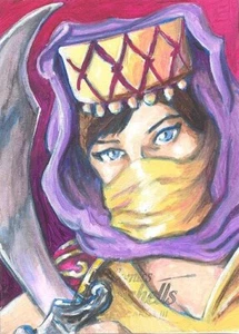 2019 DC Comics Bombshells Series 3 Adam Everett Beck Sketch card - Talia Al Ghul - Picture 1 of 1