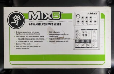 BRAND NEW Mackie Mix5 5-Channel Compact Mixer - Image 1 of 2